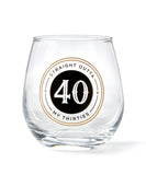 Birthday Milestone Stemless Wine Cup