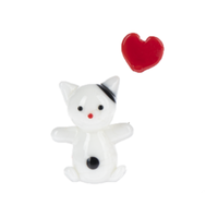 Miniature Glass Figurine with Heart Balloon