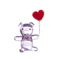 Miniature Glass Figurine with Heart Balloon