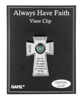 Always Have Faith Visor Clip w/Compass